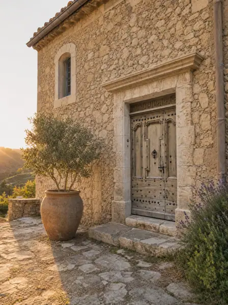 Porte ancienne du XVIe siècle restaurée, à panneaux moulurés