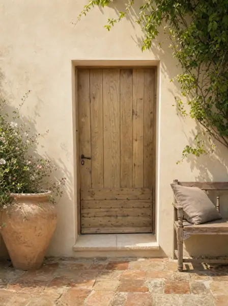 Porte d'entrée en vieux chêne