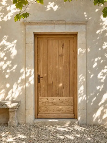 Porte en chêne clair, portail de bastide