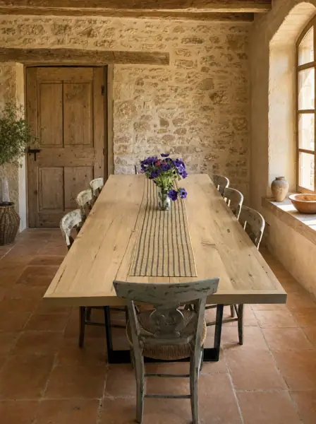 Table en chêne, grande salle
