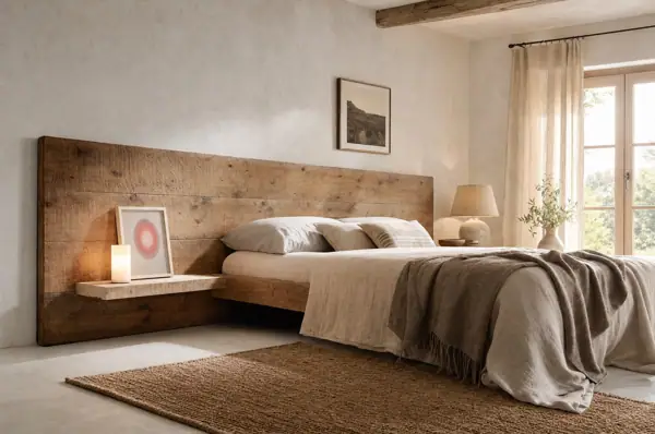 Tête de lit en planches anciennes