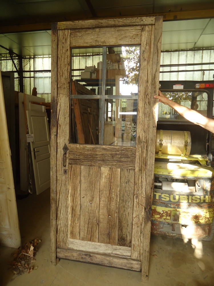 porte d'entrée vieux chêne vitrée main image